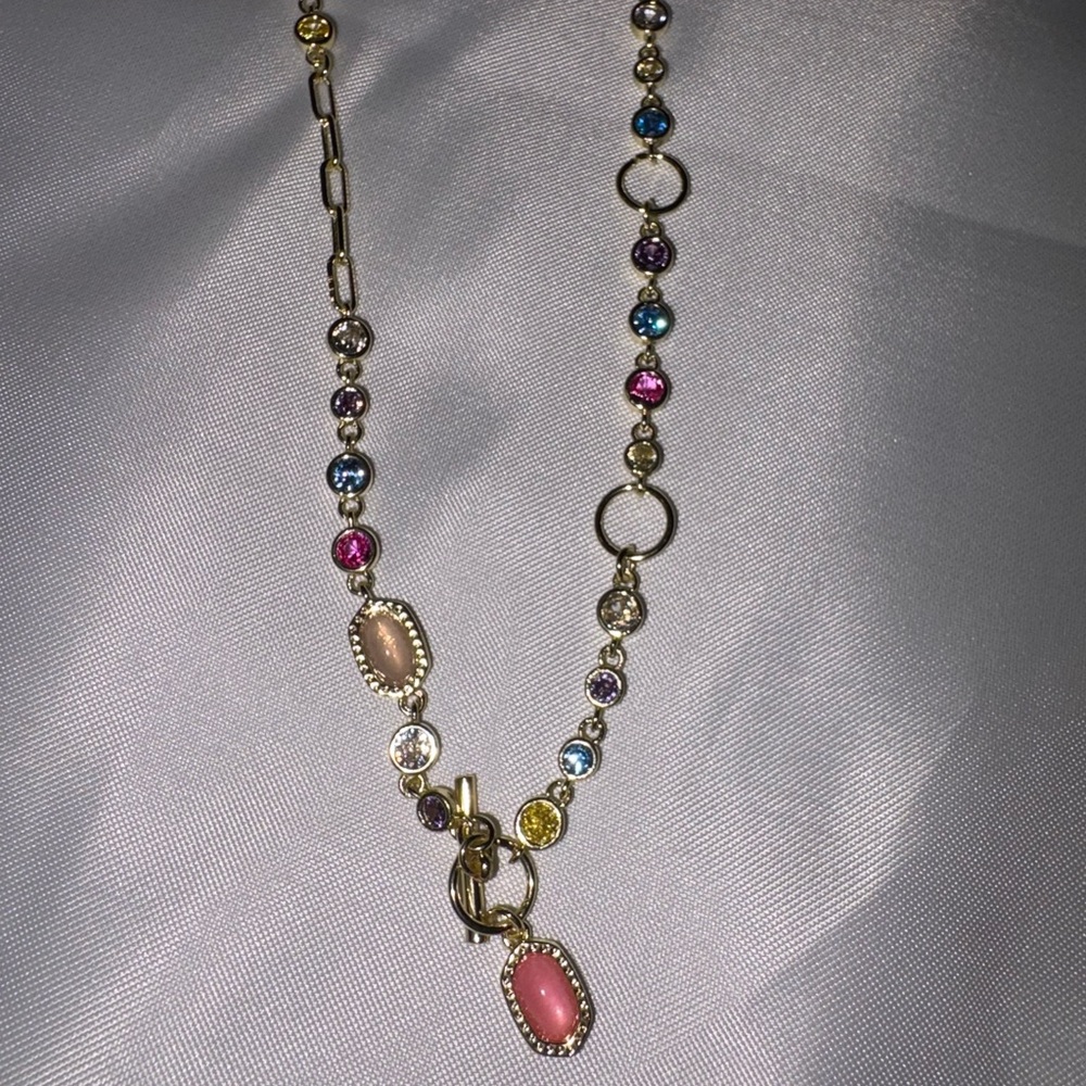 (New) Kendra Scott Gold Multi-Colored Bead Necklace and Earring Set - Picture 2 of 5